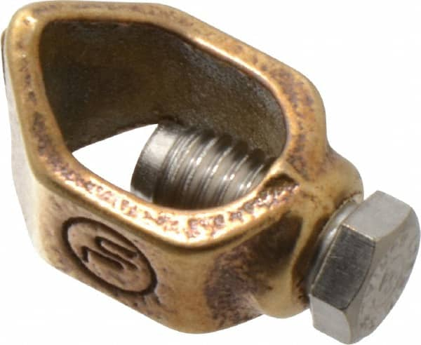 Thomas & Betts - 1/0 to 8 (Solid) AWG Compatible Single-Nut Rod Clamp - Copper Alloy, 2-13/64" OAL, CSA Certified, RoHS Compliant, UL Listed - A1 Tooling