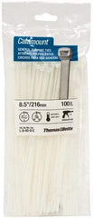 Thomas & Betts - 8-1/2" Long Natural (Color) Nylon Standard Cable Tie - 40 Lb Tensile Strength, 1.13mm Thick, 4" Max Bundle Diam - A1 Tooling