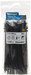 Thomas & Betts - 7-1/2" Long Black Nylon Mountable Cable Tie - 50 Lb Tensile Strength - A1 Tooling