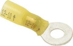 3M - 12-10 AWG Partially Insulated Crimp Connection Circular Ring Terminal - 1/4" Stud, 1.2" OAL x 0.59" Wide, Copper Contact - A1 Tooling