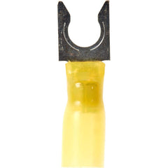 3M - 1/4" Stud, 12 to 10 AWG Compatible, Partially Insulated, Crimp Connection, Locking Fork Terminal - A1 Tooling