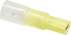 3M - 12 to 10 AWG, Nylon Heat Shrink, Fully Insulated, Female Wire Disconnect - 1/4 Inch Wide Tab, Yellow - A1 Tooling