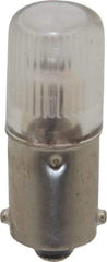 Value Collection - 0.07 Watt, Incandescent Miniature & Specialty T3-1/4 Lamp - Miniature Bayonet Base, 0.01 to 0.999 Equivalent Range, Warm (1,000 to 3,000), Dimmable, 1-1/4" OAL - A1 Tooling