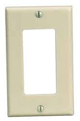 Leviton - 1 Gang, 4-1/2 Inch Long x 2-3/4 Inch Wide, Standard Switch Plate - Decorator Switch, Ivory, Plastic - A1 Tooling