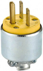 Leviton - 250 VAC, 15 Amp, 6-15P NEMA, Straight, Self Grounding, Residential Grade Plug - 2 Pole, 3 Wire, 3 Phase, PVC, Steel, Yellow - A1 Tooling