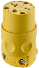 Leviton - 250 VAC, 20 Amp, 6-20R NEMA, Straight, Self Grounding, Commercial Grade Connector - 2 Pole, 3 Wire, 3 Phase, PVC, Yellow - A1 Tooling