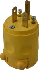 Leviton - 250 VAC, 20 Amp, 6-20P NEMA, Angled, Self Grounding, Commercial Grade Plug - 2 Pole, 3 Wire, 3 Phase, PVC, Yellow - A1 Tooling