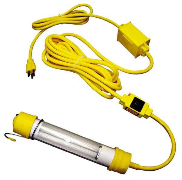 Made in USA - 120 Volt, 13 Watt, Electric, Fluorescent Portable Hook Work Light - 50' Cord, 1 Head - A1 Tooling