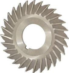 Made in USA - 2-1/2" Blade Diam x 3/32" Blade Thickness, 7/8" Hole, 28 Teeth, High Speed Steel Side Chip Saw - Straight Tooth, Arbor Connection, Right Hand Cut, Uncoated, with Keyway - A1 Tooling