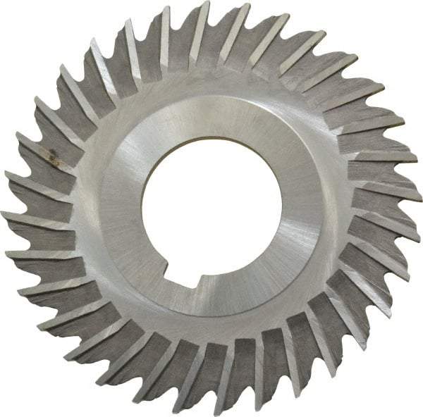 Made in USA - 3" Blade Diam x 3/32" Blade Thickness, 1" Hole, 32 Teeth, High Speed Steel Side Chip Saw - Straight Tooth, Arbor Connection, Right Hand Cut, Uncoated, with Keyway - A1 Tooling