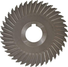 Made in USA - 5" Blade Diam x 1/8" Blade Thickness, 1-1/4" Hole, 40 Teeth, High Speed Steel Side Chip Saw - Straight Tooth, Arbor Connection, Right Hand Cut, Uncoated, with Keyway - A1 Tooling