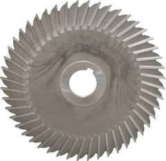 Made in USA - 6" Blade Diam x 5/32" Blade Thickness, 1" Hole, 48 Teeth, High Speed Steel Side Chip Saw - Straight Tooth, Arbor Connection, Right Hand Cut, Uncoated, with Keyway - A1 Tooling