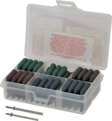 Made in USA - 102 Piece Rubberized Abrasive Point Set - Includes 2 Mandrels & 100 Points - A1 Tooling