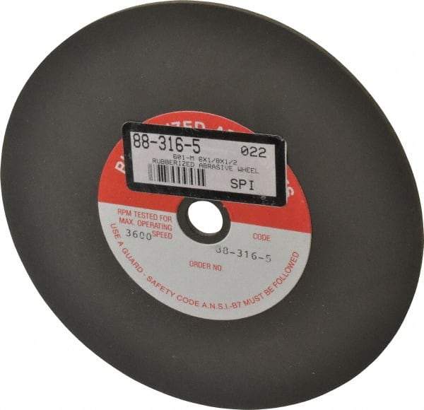 Made in USA - 6" Diam x 1/2" Hole x 1/8" Thick, 80 Grit Surface Grinding Wheel - Aluminum Oxide/Silicon Carbide Blend, Medium Grade, 3,600 Max RPM - A1 Tooling