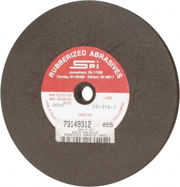 Made in USA - 6" Diam x 1/2" Hole x 3/8" Thick, 80 Grit Surface Grinding Wheel - Aluminum Oxide/Silicon Carbide Blend, Medium Grade, 3,600 Max RPM - A1 Tooling