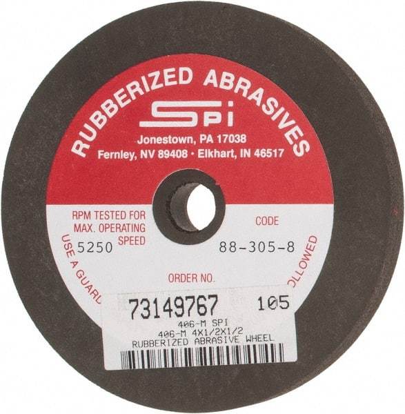 Made in USA - 4" Diam x 1/2" Hole x 1/2" Thick, 80 Grit Surface Grinding Wheel - Aluminum Oxide/Silicon Carbide Blend, Medium Grade, 5,250 Max RPM - A1 Tooling