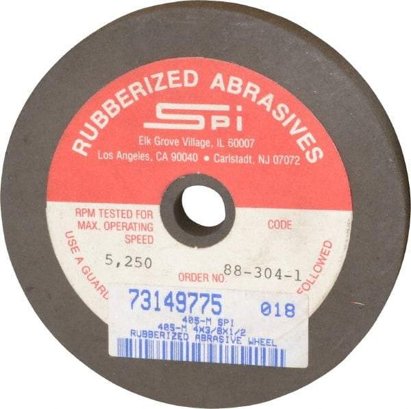 Made in USA - 4" Diam x 1/2" Hole x 3/8" Thick, 80 Grit Surface Grinding Wheel - Aluminum Oxide/Silicon Carbide Blend, Medium Grade, 5,250 Max RPM - A1 Tooling