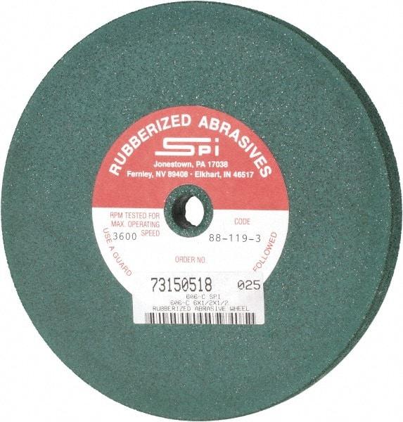 Made in USA - 6" Diam x 1/2" Hole x 1/2" Thick, 46 Grit Surface Grinding Wheel - Aluminum Oxide/Silicon Carbide Blend, Coarse Grade, 3,600 Max RPM - A1 Tooling