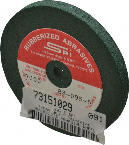 Made in USA - 3" Diam x 1/4" Hole x 1/4" Thick, 46 Grit Surface Grinding Wheel - Aluminum Oxide/Silicon Carbide Blend, Coarse Grade, 7,000 Max RPM - A1 Tooling