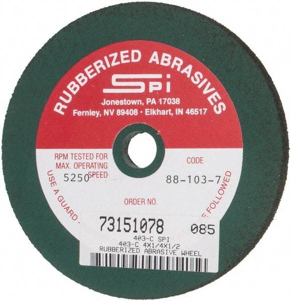 Made in USA - 4" Diam x 1/2" Hole x 1/4" Thick, 46 Grit Surface Grinding Wheel - Aluminum Oxide/Silicon Carbide Blend, Coarse Grade, 5,250 Max RPM - A1 Tooling