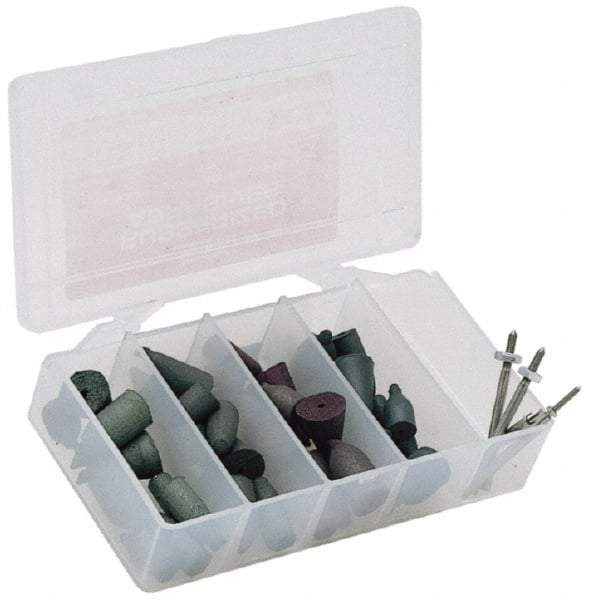 Made in USA - 102 Piece Rubberized Abrasive Point Set - Includes 1/8 Inch Diameter Shank - A1 Tooling