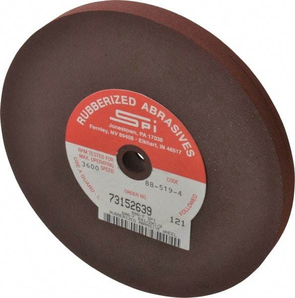 Made in USA - 6" Diam x 1/2" Hole x 1/2" Thick, 120 Grit Surface Grinding Wheel - Aluminum Oxide/Silicon Carbide Blend, Fine Grade, 3,500 Max RPM - A1 Tooling