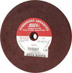 Made in USA - 6" Diam x 1/2" Hole x 3/4" Thick, 120 Grit Surface Grinding Wheel - Aluminum Oxide/Silicon Carbide Blend, Fine Grade, 3,500 Max RPM - A1 Tooling