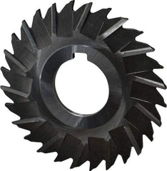 Made in USA - 3" Blade Diam x 7/64" Blade Thickness, 1" Hole, 28 Teeth, High Speed Steel Side Chip Saw - Staggered Tooth, Arbor Connection, Right Hand Cut, Uncoated, with Keyway - A1 Tooling