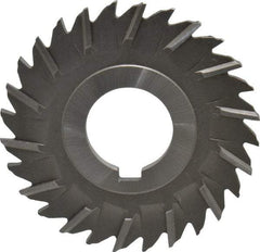 Made in USA - 3" Blade Diam x 9/64" Blade Thickness, 1" Hole, 28 Teeth, High Speed Steel Side Chip Saw - Staggered Tooth, Arbor Connection, Right Hand Cut, Uncoated, with Keyway - A1 Tooling