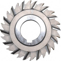 Made in USA - 3" Blade Diam x 1/4" Blade Thickness, 1" Hole, 28 Teeth, High Speed Steel Side Chip Saw - Staggered Tooth, Arbor Connection, Right Hand Cut, Uncoated, with Keyway - A1 Tooling