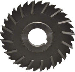 Made in USA - 4" Blade Diam x 1/4" Blade Thickness, 1" Hole, 32 Teeth, High Speed Steel Side Chip Saw - Staggered Tooth, Arbor Connection, Right Hand Cut, Uncoated - A1 Tooling