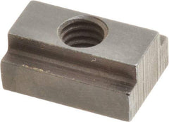 Gibraltar - 5/16-18 Tapped Through T Slot Nut - 3/8" Slot Width, 5/8 x 1/4" Base Width x Height, 7/8 x 3/8" OAL x Height - A1 Tooling