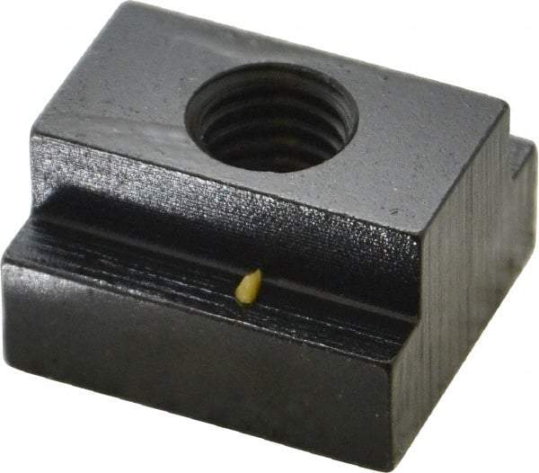 Gibraltar - 1/2-13 Tapped Through T Slot Nut - 11/16" Slot Width, 1-1/8 x 7/16" Base Width x Height, 1-1/4 x 3/4" OAL x Height - A1 Tooling