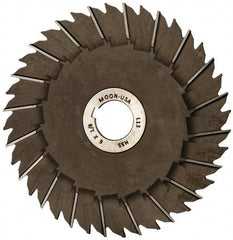 Made in USA - 6" Blade Diam x 1/8" Blade Thickness, 1" Hole, 40 Teeth, High Speed Steel Side Chip Saw - Staggered Tooth, Arbor Connection, Right Hand Cut, Uncoated, with Keyway - A1 Tooling