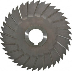 Made in USA - 6" Blade Diam x 5/32" Blade Thickness, 1-1/4" Hole, 40 Teeth, High Speed Steel Side Chip Saw - Staggered Tooth, Arbor Connection, Right Hand Cut, Uncoated, with Keyway - A1 Tooling