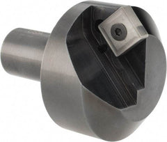 Cutting Tool Technologies - 100° Included Angle, 1.9" Max Cut Diam, 1.9mm Body Diam, 3/4" Shank Diam, 2-3/8" OAL, Indexable Countersink - 0.27" LOC, Square Insert, SNMG 432 Insert Style, Negative Rake, Series NC - A1 Tooling