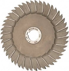 Made in USA - 8" Blade Diam x 1/4" Blade Thickness, 1-1/4" Hole, 48 Teeth, High Speed Steel Side Chip Saw - Staggered Tooth, Arbor Connection, Right Hand Cut, Uncoated, with Keyway - A1 Tooling