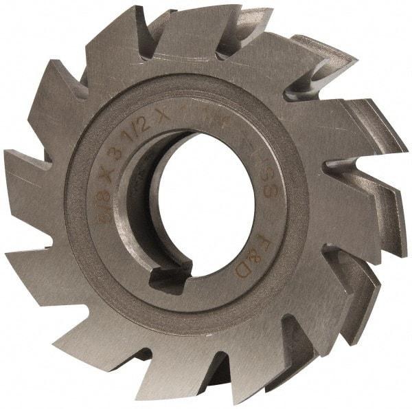 Made in USA - 5/16" Radius, 5/8" Circle Diam, 3-1/2" Diam x 1.01" Wide Cut, High Speed Steel Concave Radius Cutter - 3-1/2" OAL, Arbor Connection, Uncoated, Form Relieved, 10 Teeth - A1 Tooling