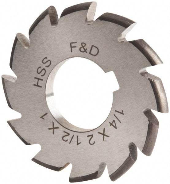 Made in USA - 1/8" Radius, 1/4" Circle Diam, 2-1/2" Cutter Diam, Arbor Connection, Convex Radius Cutter - High Speed Steel, Uncoated, Form Relieved, 12 Teeth - A1 Tooling