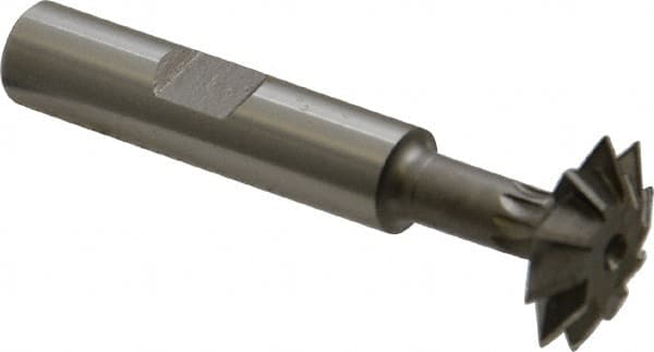 Made in USA - 3/4° 3/4" Cut Diam, 3/16" Cut Width, 3/8" Shank, High Speed Steel Double-Angle Cutter - A1 Tooling