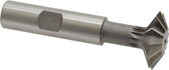 Made in USA - 1° 1" Cut Diam, 5/16" Cut Width, 1/2" Shank, High Speed Steel Double-Angle Cutter - A1 Tooling