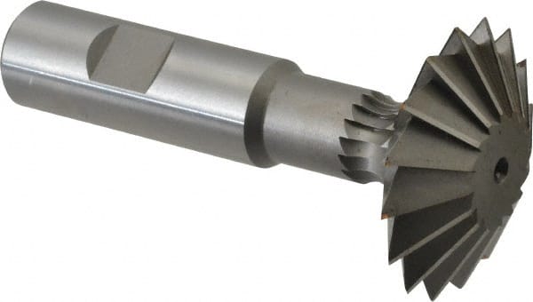 Made in USA - 1-7/8° 1-7/8" Cut Diam, 5/8" Cut Width, 3/4" Shank, High Speed Steel Double-Angle Cutter - A1 Tooling