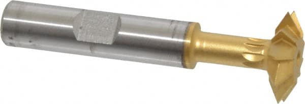 Made in USA - 3/4° 3/4" Cut Diam, 3/16" Cut Width, 3/8" Shank, High Speed Steel Double-Angle Cutter - A1 Tooling