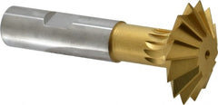 Made in USA - 1-1/2° 1-1/2" Cut Diam, 1/2" Cut Width, 5/8" Shank, High Speed Steel Double-Angle Cutter - A1 Tooling