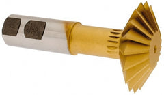 Made in USA - 2-1/4° 2-1/4" Cut Diam, 3/4" Cut Width, 7/8" Shank, High Speed Steel Double-Angle Cutter - A1 Tooling