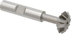 Made in USA - 3/4° 3/4" Cut Diam, 1/4" Cut Width, 3/8" Shank, High Speed Steel Double-Angle Cutter - A1 Tooling