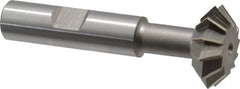 Made in USA - 1° 1" Cut Diam, 3/8" Cut Width, 1/2" Shank, High Speed Steel Double-Angle Cutter - A1 Tooling