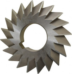 Made in USA - 2-3/4° 2-3/4" Cut Diam, 1/2" Cut Width, 1" Arbor, High Speed Steel Double-Angle Cutter - A1 Tooling