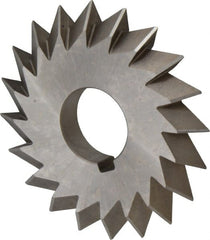 Made in USA - 4° 4" Cut Diam, 1/2" Cut Width, 1-1/4" Arbor, High Speed Steel Double-Angle Cutter - A1 Tooling