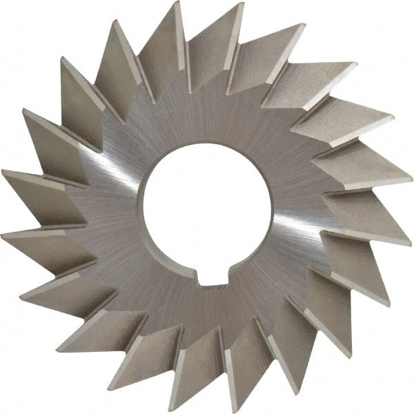 Made in USA - 4° 4" Cut Diam, 3/4" Cut Width, 1-1/4" Arbor, High Speed Steel Double-Angle Cutter - A1 Tooling